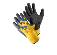 GUANTE DE NYLON CON REVESTIMIENTO DE CAUCHO COLOR AMARILLO - HUIYI