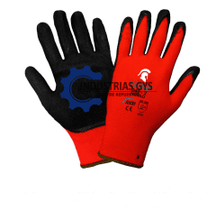 GUANTE DE NYLON CON REVESTIMIENTO DE CAUCHO COLOR ROJO - HUIYI